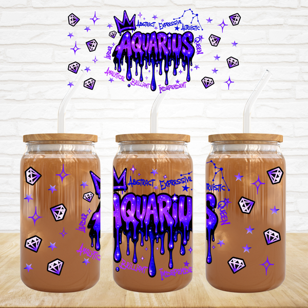 16oz UV DTF Wrap - Graffiti Zodiac Signs (You Pick The Month)