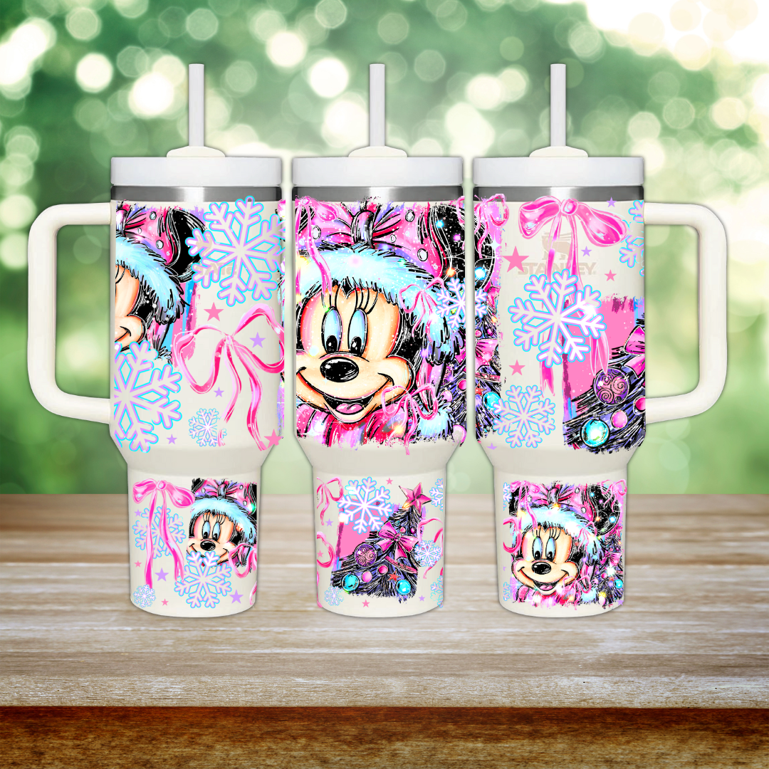 40oz UV DTF Wrap - Full Top & Bottom - Girl Mouse