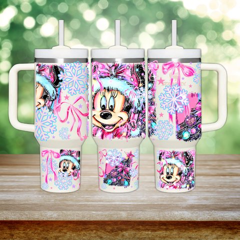 40oz UV DTF Wrap - Full Top & Bottom - Girl Mouse