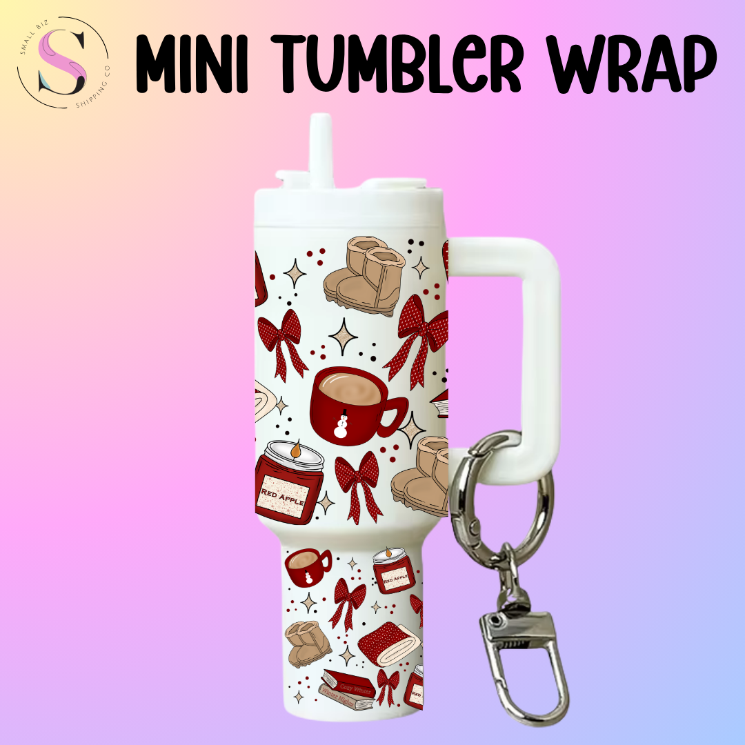 Mini Tumbler Top & Bottom Decal - Cozy Winter Things