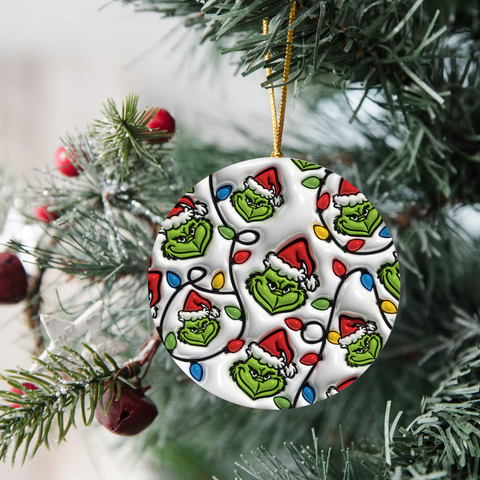 3" Ornament UV DTF Decal - White G Heads Inflated