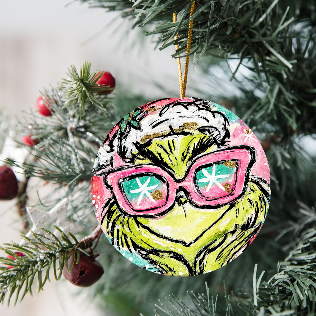 3" Ornament UV DTF Decal - Bright G with Glasses