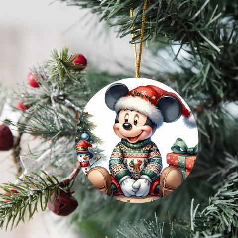 3" Ornament UV DTF Decal - Christmas Mouse