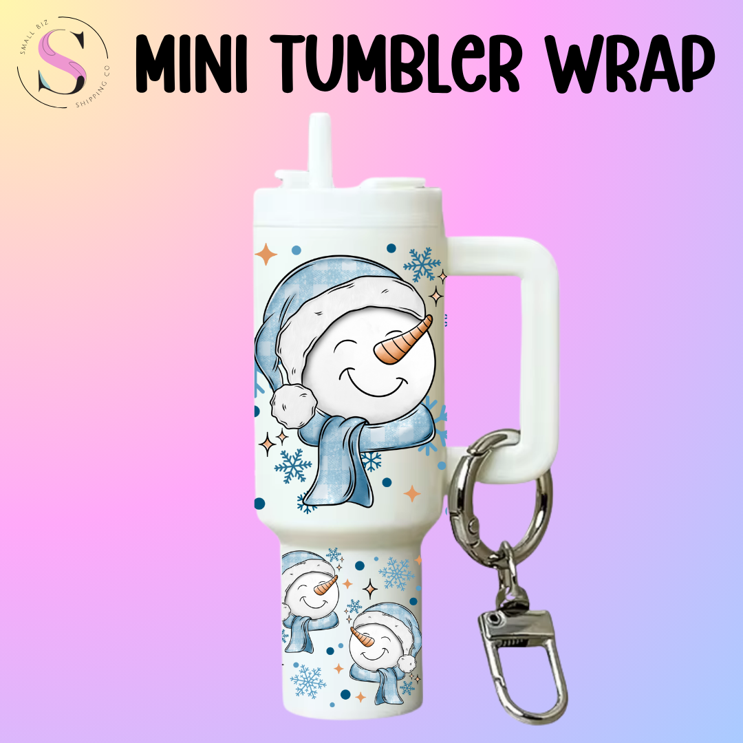 Mini Tumbler Top & Bottom Decal - Winter Snowman