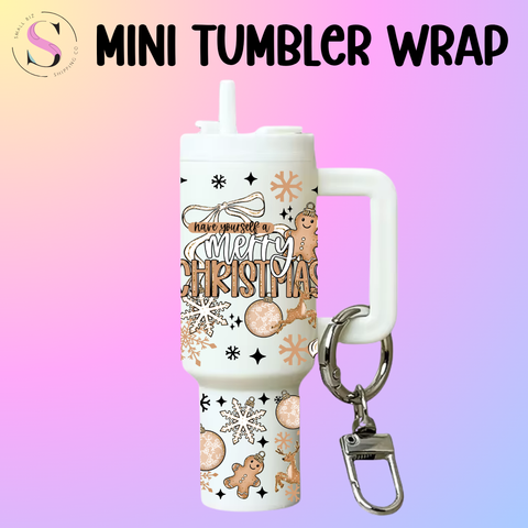 Mini Tumbler Top & Bottom Decal - Merry Christmas Neutrals