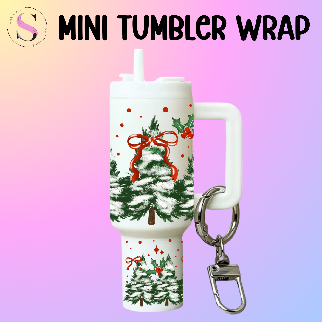 Mini Tumbler Top & Bottom Decal - Winter Trees