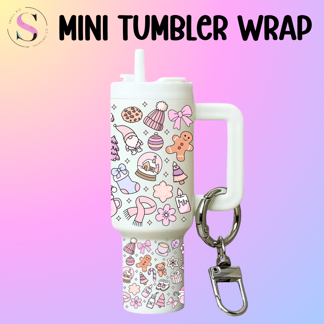 Mini Tumbler Top & Bottom Decal - Coquette Christmas Things