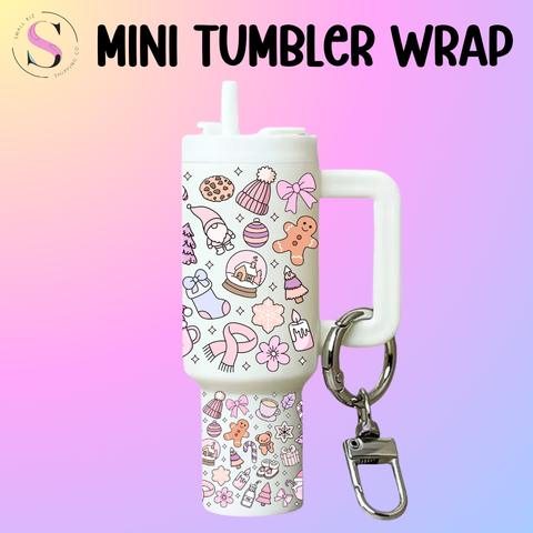 Mini Tumbler Top & Bottom Decal - Coquette Christmas Things