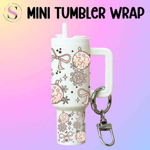 Mini Tumbler Top & Bottom Decal - Neutral Ornaments