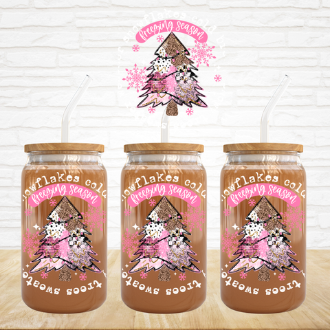 UV DTF Decal - Freezing Season Pink Circle