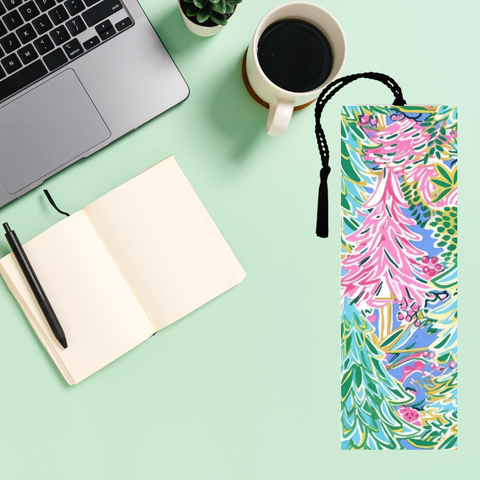 UV DTF Bookmark Decal - Preppy Brushstroke Trees