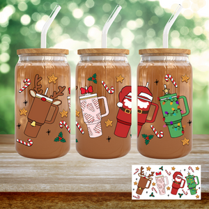 16oz UV DTF Wrap - Christmas Cake Dancing Tumblers