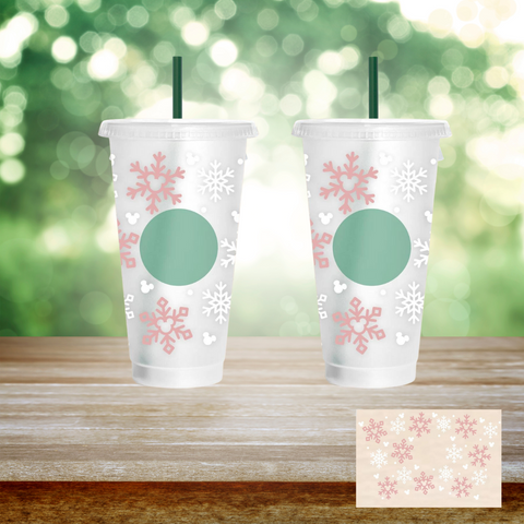 24oz UV DTF Wrap - Mouse Snowflakes