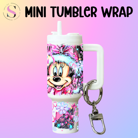 Mini Tumbler Top & Bottom Decal - Christmas Mouse Girl