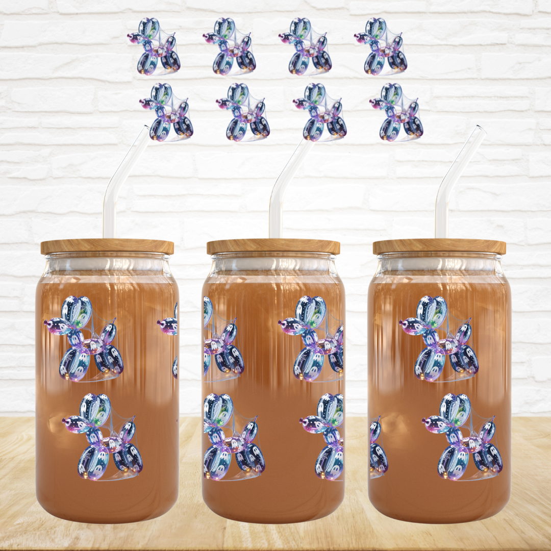16oz UV DTF Wrap - Cobweb & Ghosts Balloon Dogs