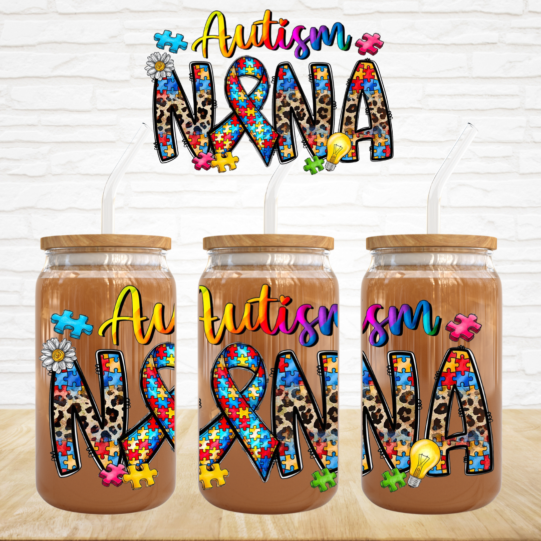 UV DTF Decal - Autism Nana Puzzle Pieces
