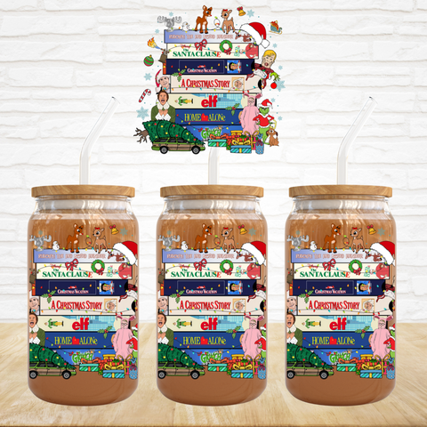 UV DTF Decal - Stack of Christmas Movies