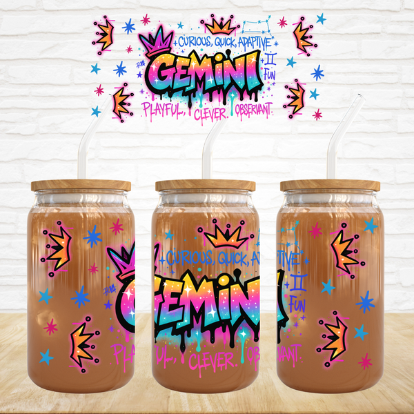 16oz UV DTF Wrap - Graffiti Zodiac Signs (You Pick The Month)