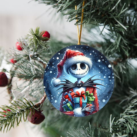 3" Ornament UV DTF Decal - Blue Christmas J