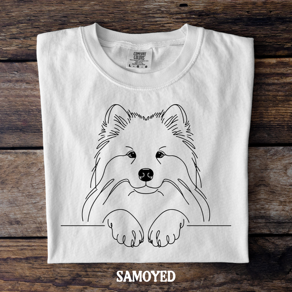 DTF Full Color TShirt Transfer - Simple Sketch Dog - You Choose Color & Breed!
