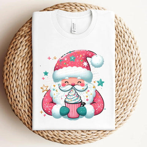 DTF Full Color TShirt Transfer - Santa Whipped Cream Cocoa