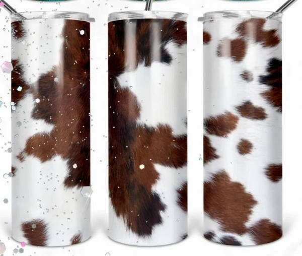 Cow Hide - 1 Sublimation Wrap Only! 16oz Skinny Tumbler Sublimation Wrap