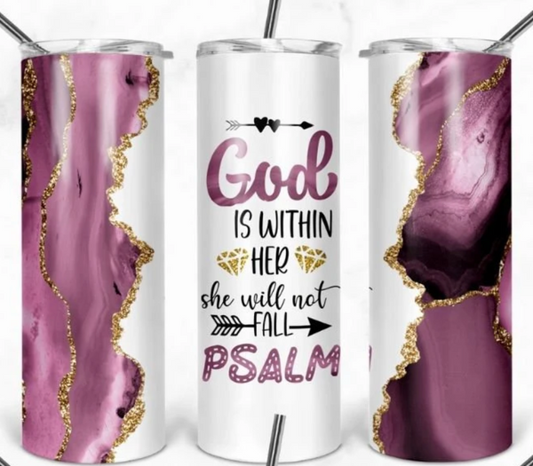 God Is Within Her - 1 Sublimation Wrap Only! 16oz Skinny Tumbler Sublimation Wrap