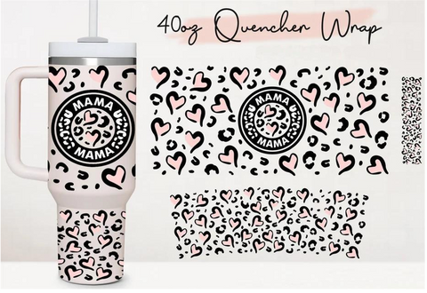 Cute Mouse Full Wrap for Quencher Stanley Tumbler 40 Oz . Dxf, Png