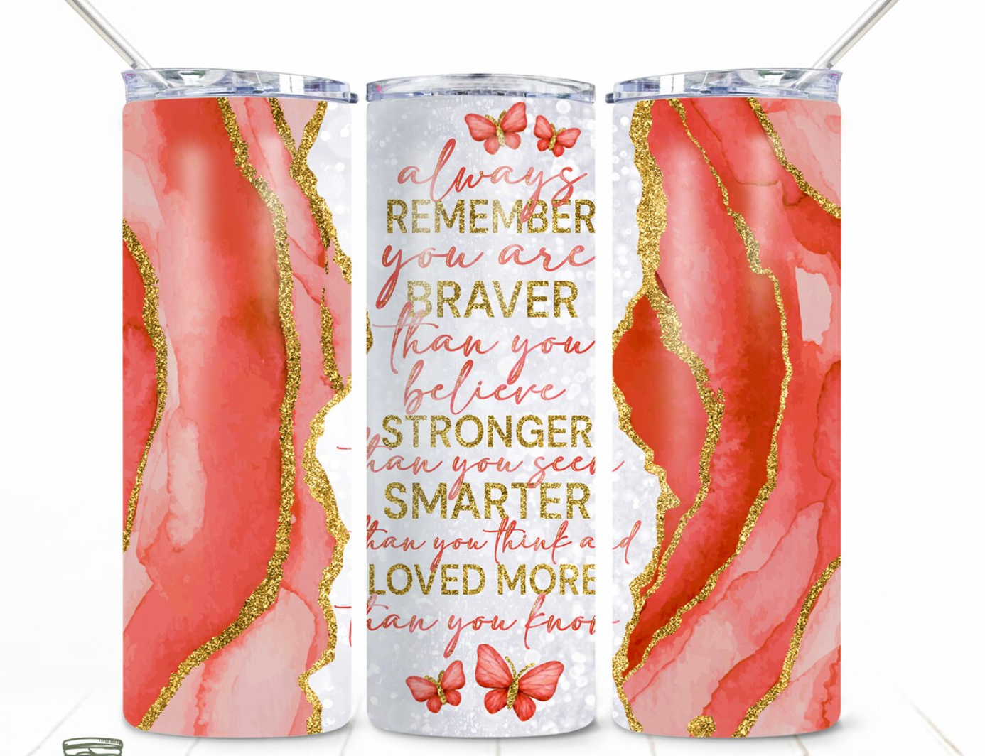 Braver Red - 1 Sublimation Wrap Only! 16oz Skinny Tumbler Sublimation Wrap