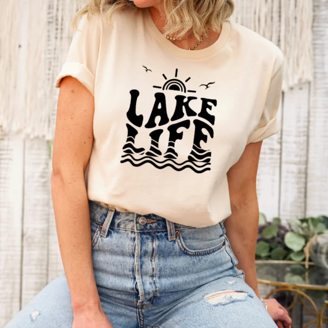 Lake Life Waves - Screen Print Transfer