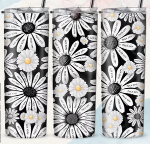 Hidden Cuss Word Daisies - 1 Sublimation Wrap Only! 16oz Skinny Tumbler Sublimation Wrap