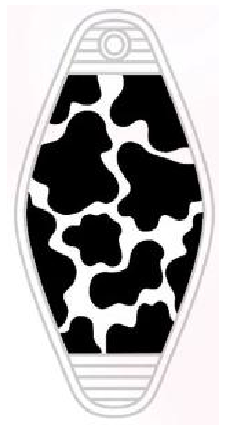 UV DTF Motel Keychain Decal - Cow Print