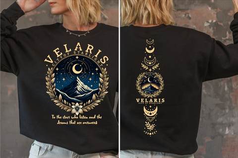 Velaris - DTF Full Color Tshirt Transfer (Full Front & Full Spine Back Print)