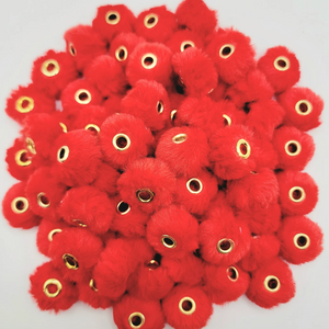 20mm Fuzzy Fluffy Spacers - Bright Red