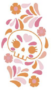 UV DTF Motel Keychain Decal - Floral Skull