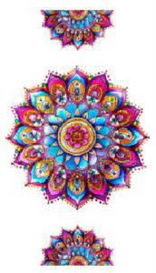 UV DTF Motel Keychain Decal - Bright Mandala