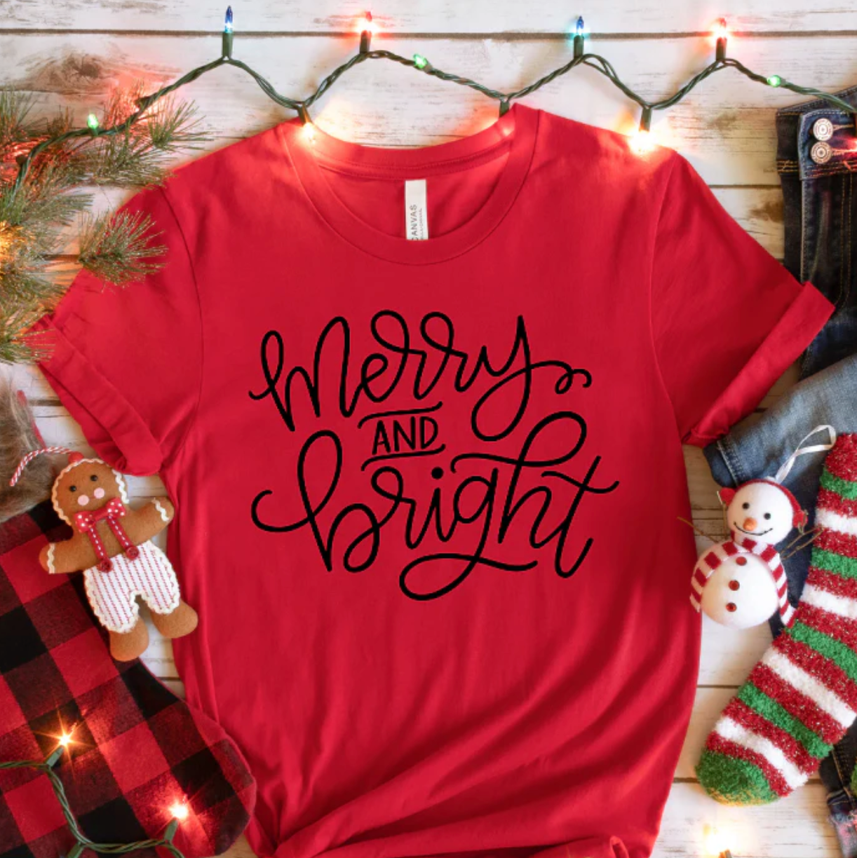 Screen Print Transfer - Merry & Bright