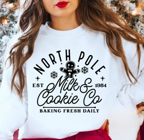 Screen Print Transfer - North Pole Milk & Cookie Co