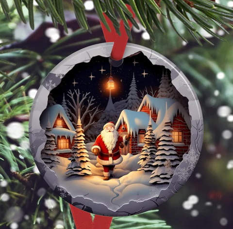 3" Ornament UV DTF Decal - Santa Claus In Town