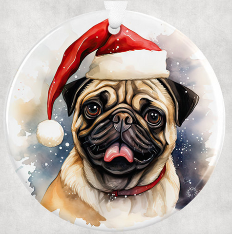 3" Ornament UV DTF Decal - Pug