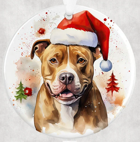 3" Ornament UV DTF Decal - Pitbull