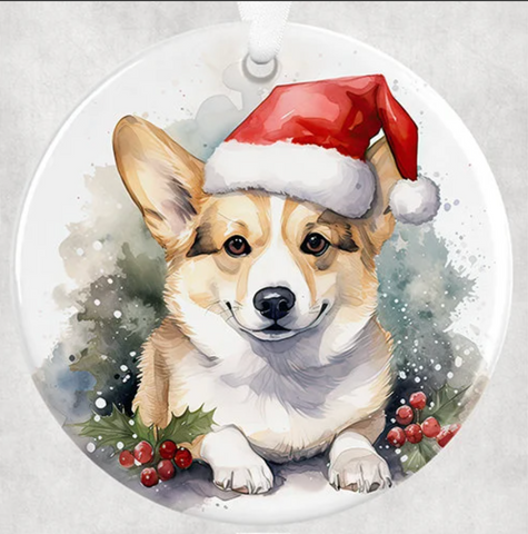 3" Ornament UV DTF Decal - Corgi