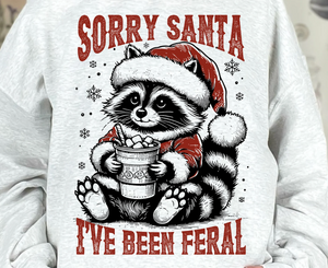 DTF Full Color TShirt Transfer - Sorry Santa Ive Been Feral