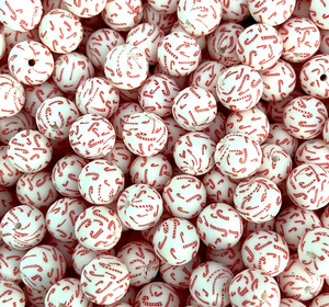 15mm Printed Silicone Bead - Candy Canes