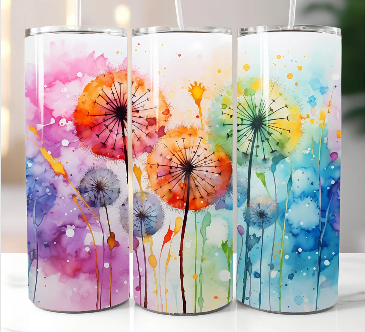 Skinny Tumbler Sublimation Wrap - Bright Dandelions