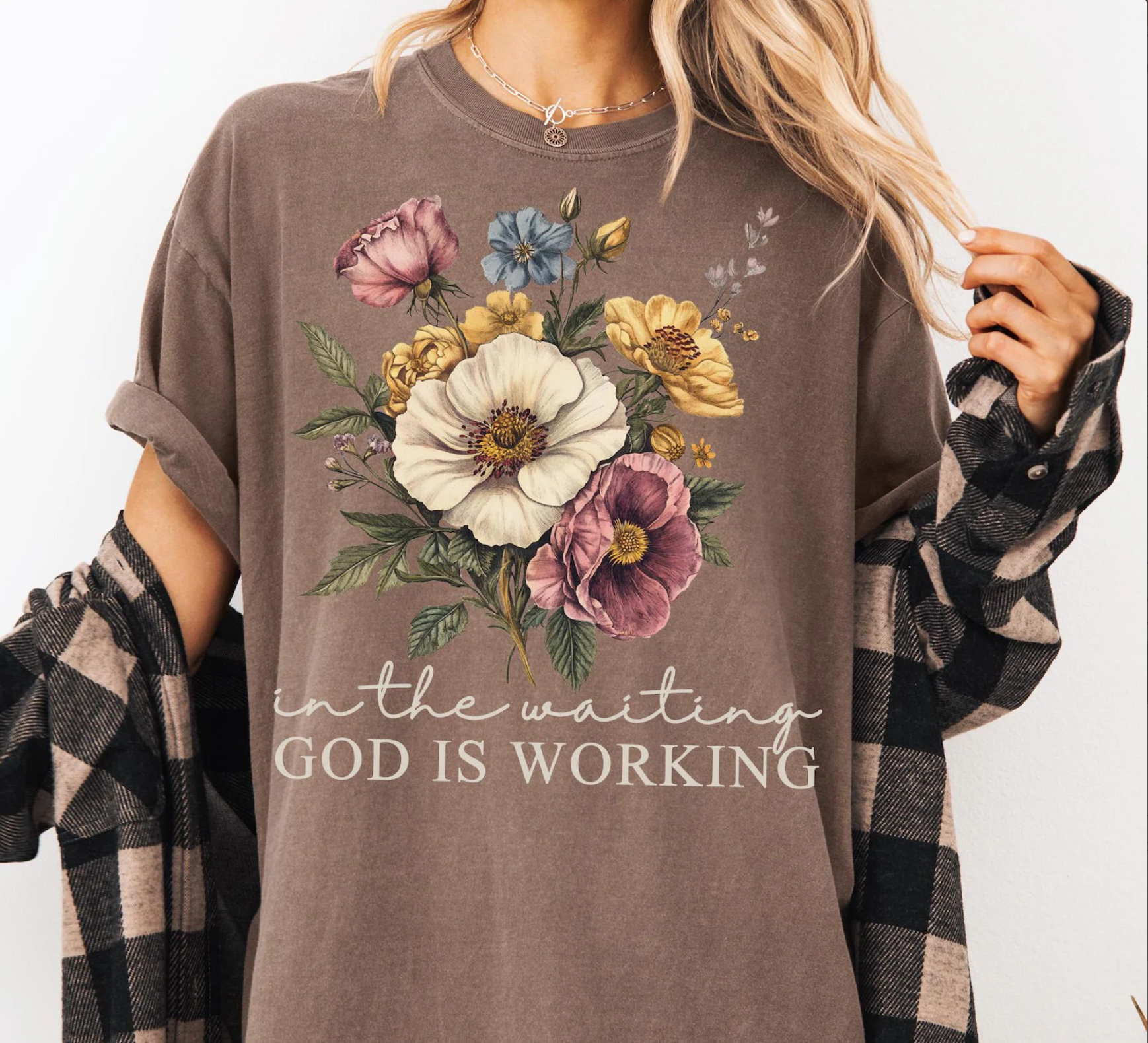 DTF Full Color Transfer - In The Waiting God Is Working