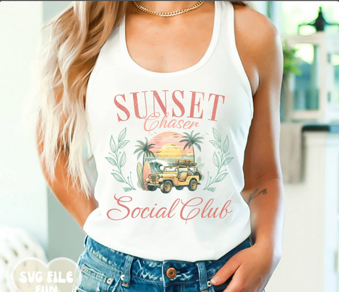 DTF Full Color Transfer - Sunset Chaser Social Club