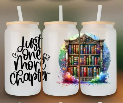 16oz UV DTF Wrap - Just One More Chapter Bright Bookcase