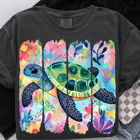DTF Full Color Transfer - Boho Sea Turtle