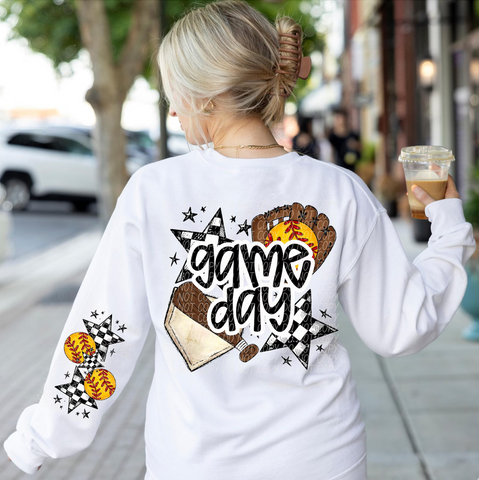 DTF Full Color Transfer - Game Day Softball - FREE SLEEVE!